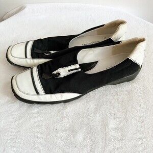 LineaStretch Womens White Leather Kiltie Square Toe Golf Shoes Sz 10 Comfort